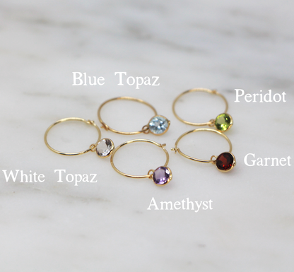 14K Gem Hoops