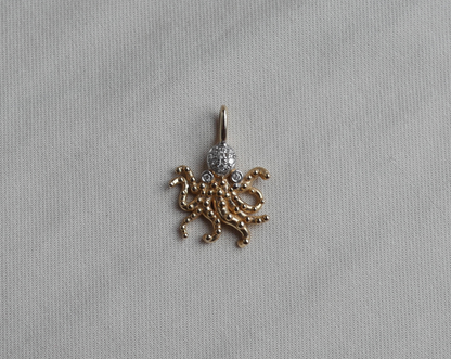 Diamond Octopus Charm